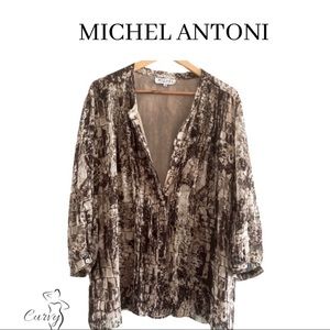 SZ 20 MICHEL ANTONI TOP 3/4 SLEEVE BOHO STYLE